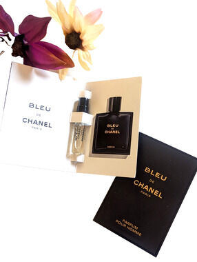 Chanel Bleu De Chanel PARFUM Pour Homme Men's Sample Spray .05oz 1.5ml 2x LOT 2